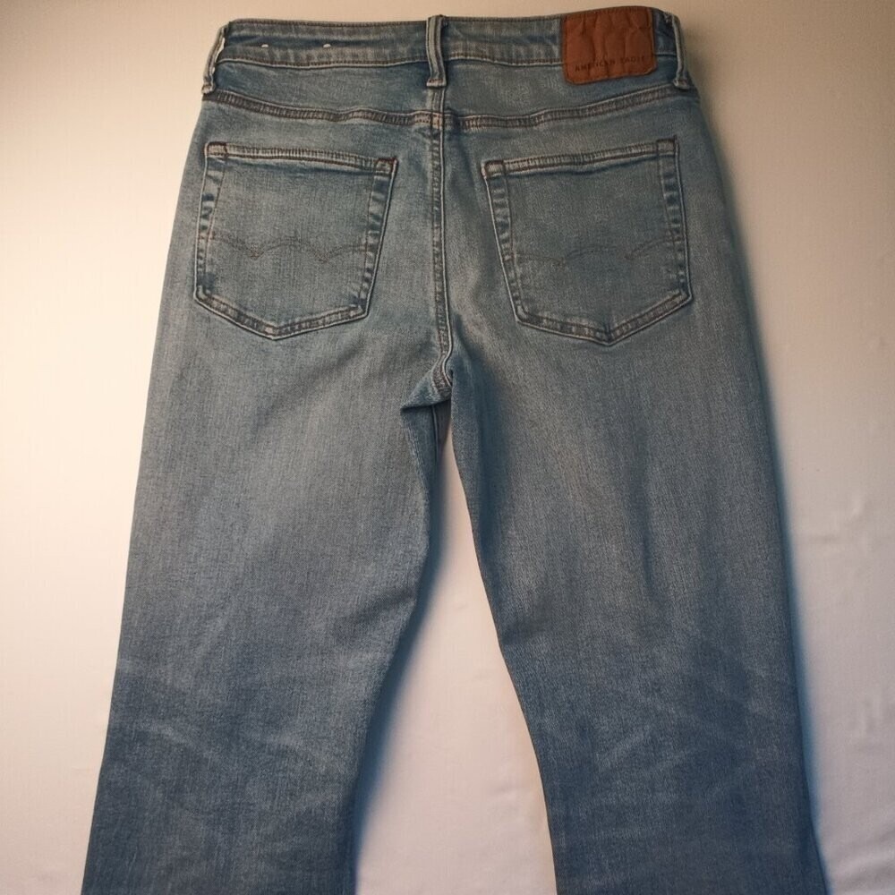 American Eagle Mens Airflex+ Jeans Light Blue Size 30x32 Distressed Slim Denim - Picture 6 of 10